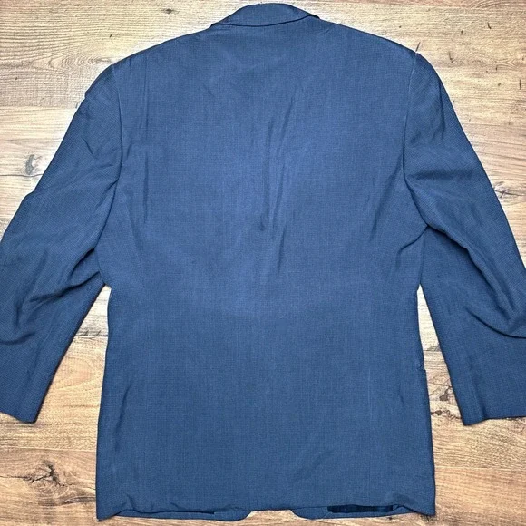 Ermenegildo Zegna Italy EU 52R/US 42R Soft 100% Silk Jacket Blue Check Jacket